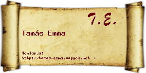 Tamás Emma névjegykártya